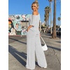 image:imageTrendy Queen Womens 2 Piece Lounge Sets Off Shoulder Oversized Tshirts amp Wide Leg Pants OutfitsOatmeal Grey