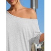 image:imageTrendy Queen Womens 2 Piece Lounge Sets Off Shoulder Oversized Tshirts amp Wide Leg Pants OutfitsOatmeal Grey