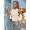 image:imageTrendy Queen Womens Double Lined Tank Tops Boat Neck Sleeveless Layering Workout Shirts Going Out Tops for SummerApricot