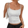 image:imageTrendy Queen Tank Tops Womens Camisole Sleeveless Spaghetti Strap Cami ShirtsOatmeal Grey
