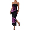 image:imageTrendy Queen Women Strapless Tube Dress Summer Beach Vacation Outfits Maxi Party Bodycon Dresses 2026 Wedding Guest ClothesPink Flower