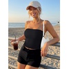 image:imageTrendy Queen Womens Double Lined Tube Tops Strapless Bandeau for Summer Going OutBlack