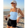 image:imageTrendy Queen Womens Double Lined Tube Tops Strapless Bandeau for Summer Going OutLight Blue