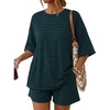Striped Navy Green