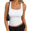 image:imageTrendy Queen Womens Square Neck Tank TopsSoft and Comfort Fabric Summer Basic ClothingWhite
