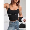 image:imageTrendy Queen Womens Double Lined Tank Tops with Built in BrasBlack