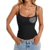 image:imageTrendy Queen Womens Double Lined Tank Tops with Built in BrasBlack